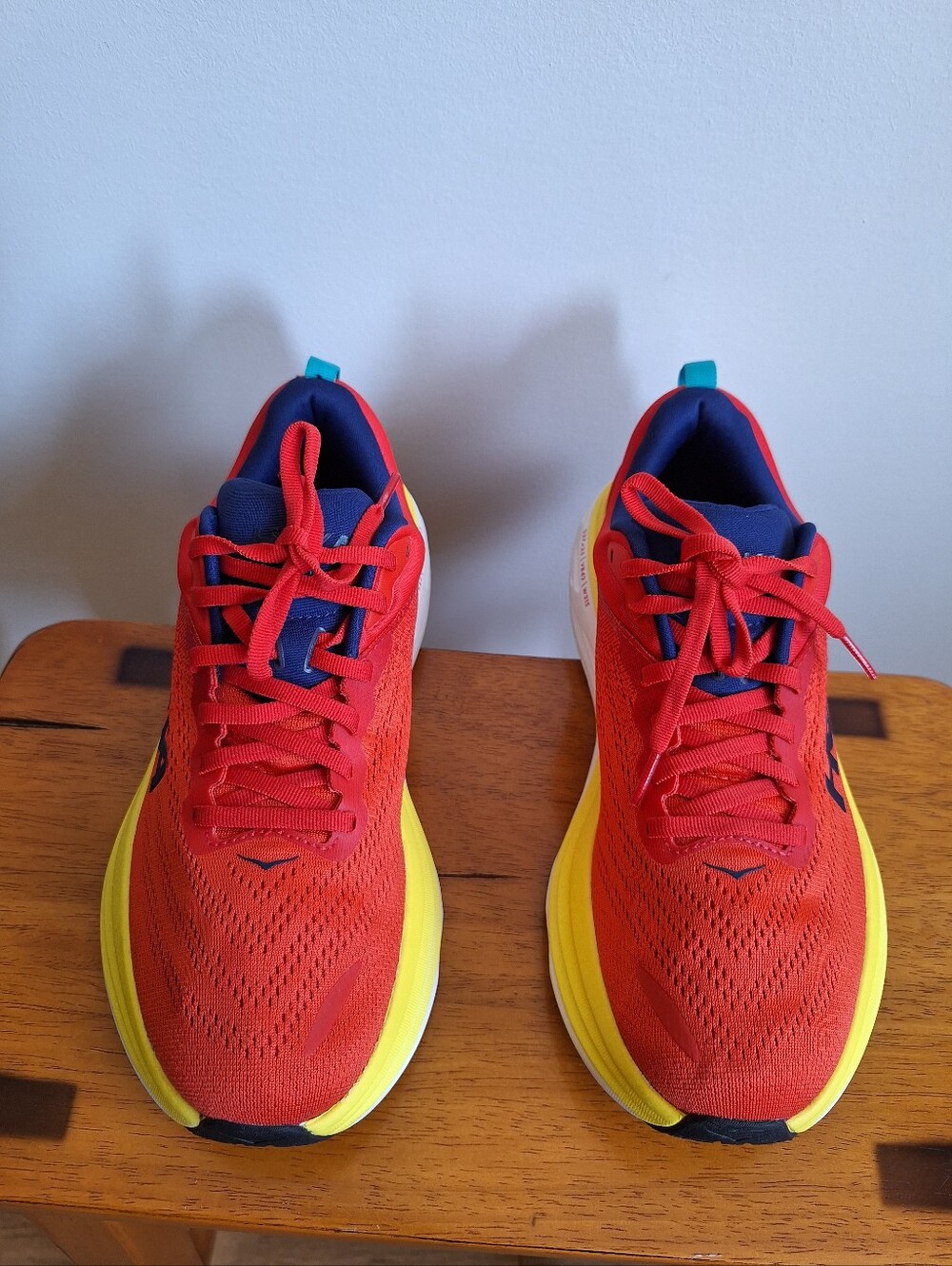 HOKA Bondi 8 Men's Red & Yellow  Size 8D - Picture 4 of 12